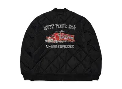 Supreme Quit Your Job Quilted Work Jacket "Black"