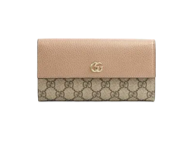 GUCCI GG Marmont Leather Continental Wallet "Dusty Pink"