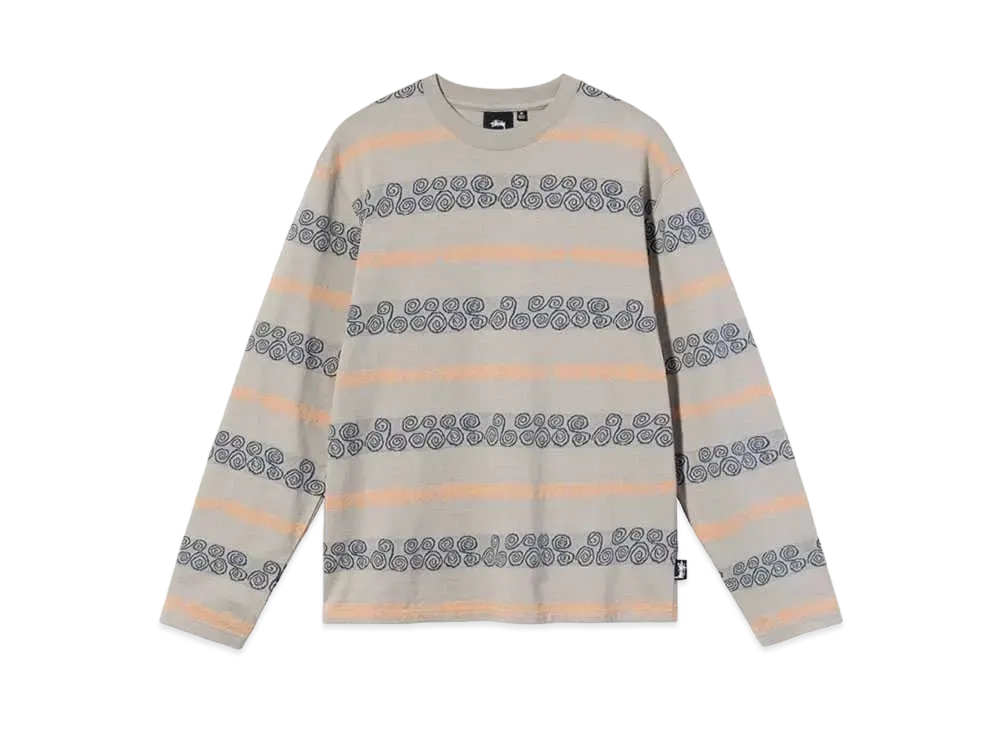 Stussy SWIRL STRIPE LS CREW "Tan"