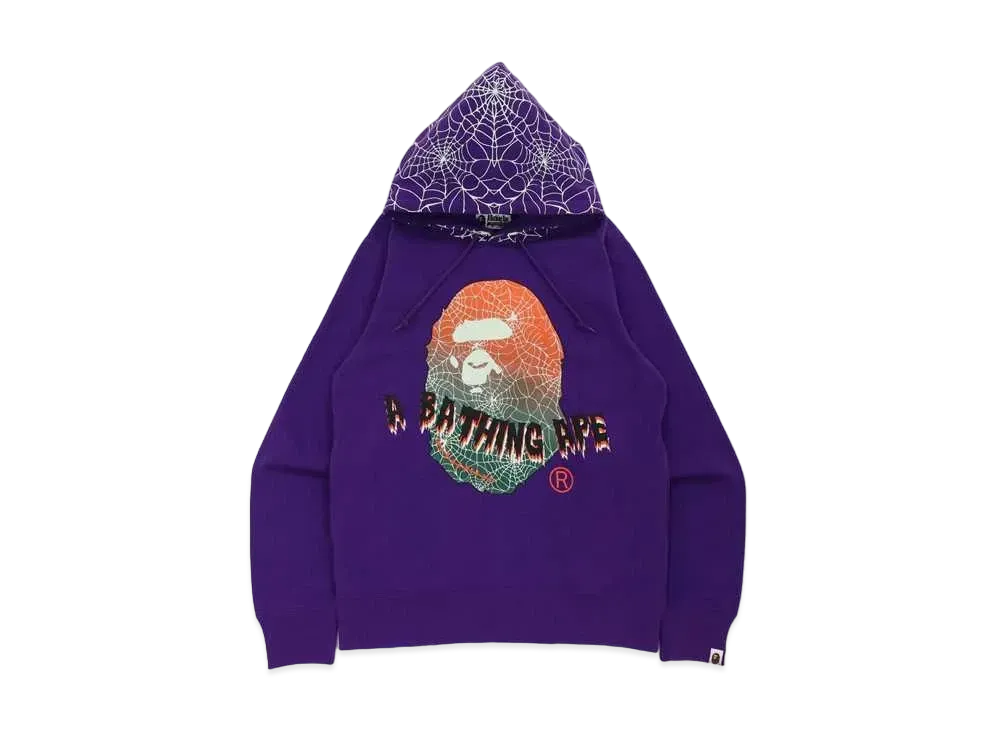 A BATHING APE HALLOWEEN APE HEAD GLOW IN THE DARK PULLOVER HOODIE "Purple"