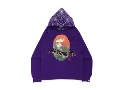 A BATHING APE HALLOWEEN APE HEAD GLOW IN THE DARK PULLOVER HOODIE "Purple"