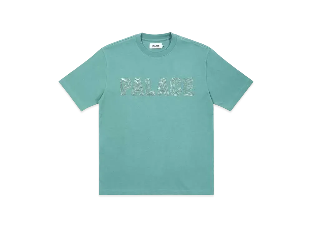 PALACE CONTRAST STITCH T-SHIRT "Ice Blue"