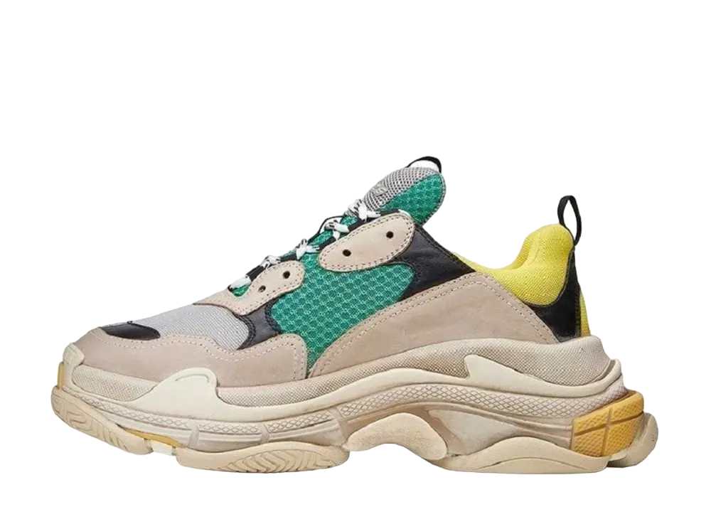 BALENCIAGA Triple S "Beige/Green/Yellow"