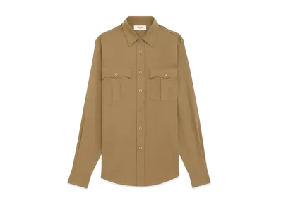 CELINE Military Shirt / Lightweight Cotton Twill "Beige"