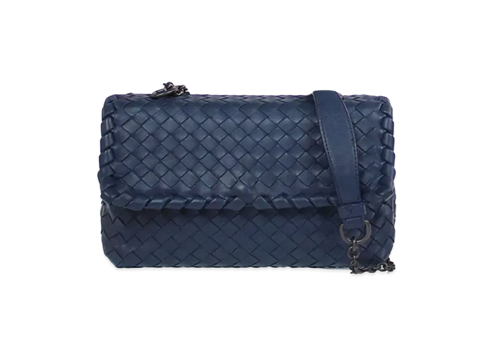 Bottega Veneta Olimpia Intrecciato leather shoulder Bag "Blue"