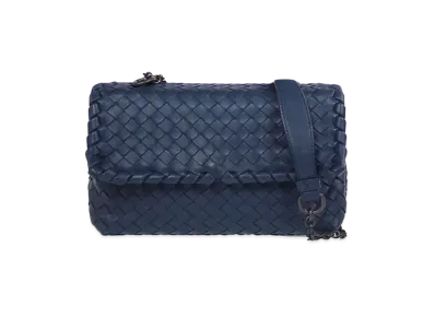 Bottega Veneta Olimpia Intrecciato leather shoulder Bag "Blue"