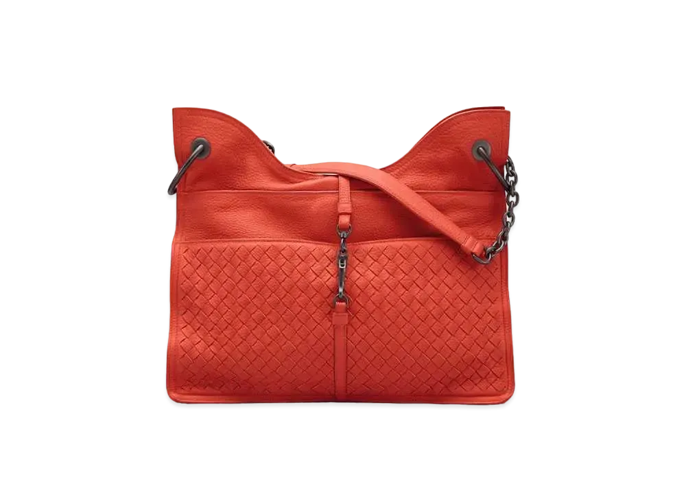 Bottega Veneta Beverly 71/16 Intrecciato leather Chain shoulder Bag "Red"