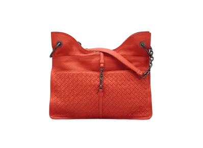 Bottega Veneta Beverly 71/16 Intrecciato leather Chain shoulder Bag "Red"