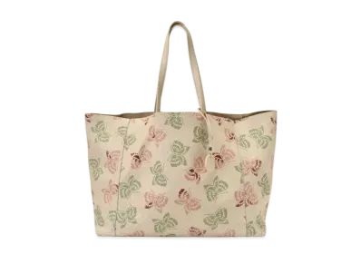 Bottega Veneta Intreccio Mirage leather Tote Bag IvoryxButterfly "Print"