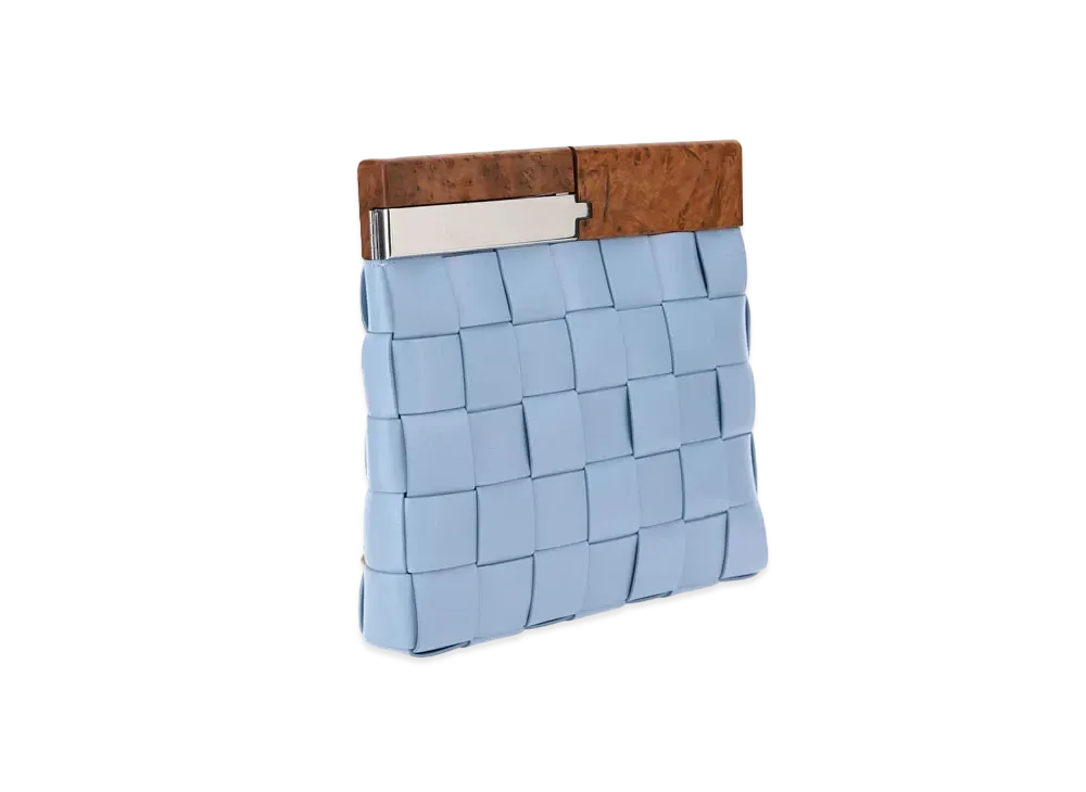 Bottega Veneta BV Snap Intrecciato leather Clutch Bag Light "Blue"