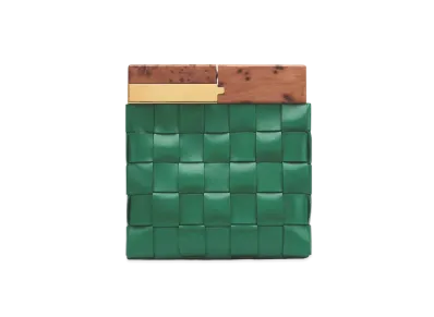 Bottega Veneta BV Snap Intrecciato leather Clutch Bag "Green"