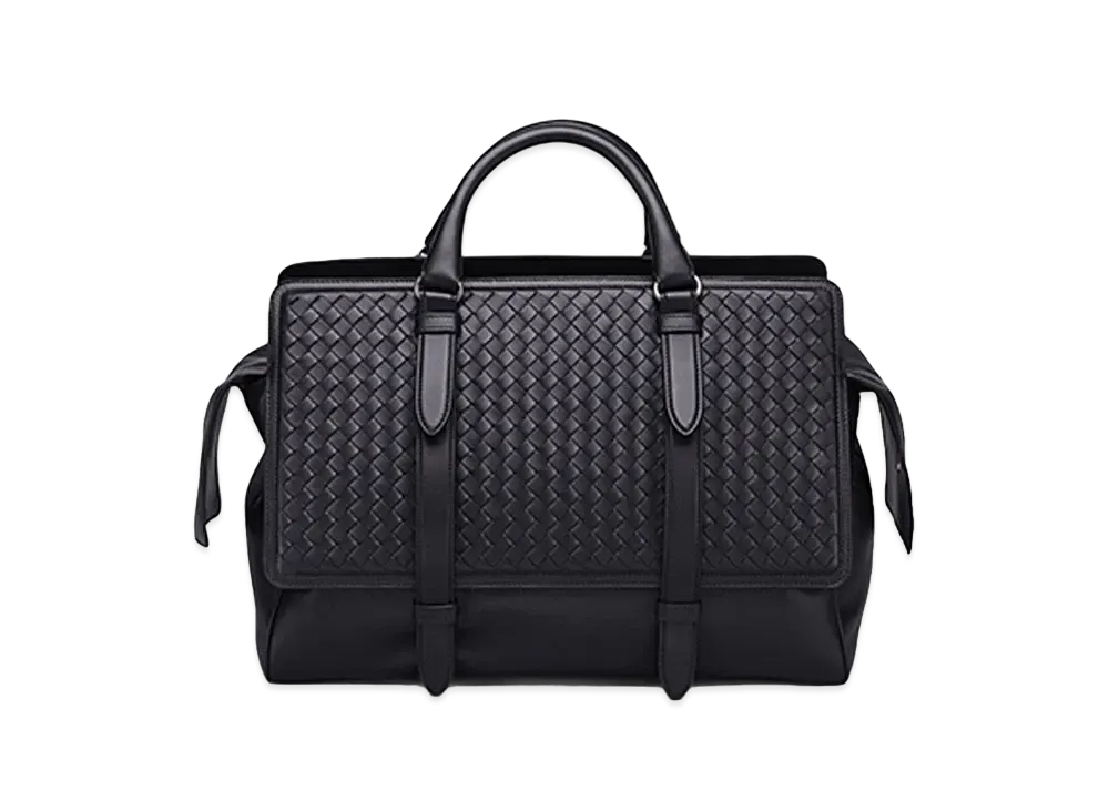 Bottega Veneta Monaco Intrecciato leather Hand Bag "Black"