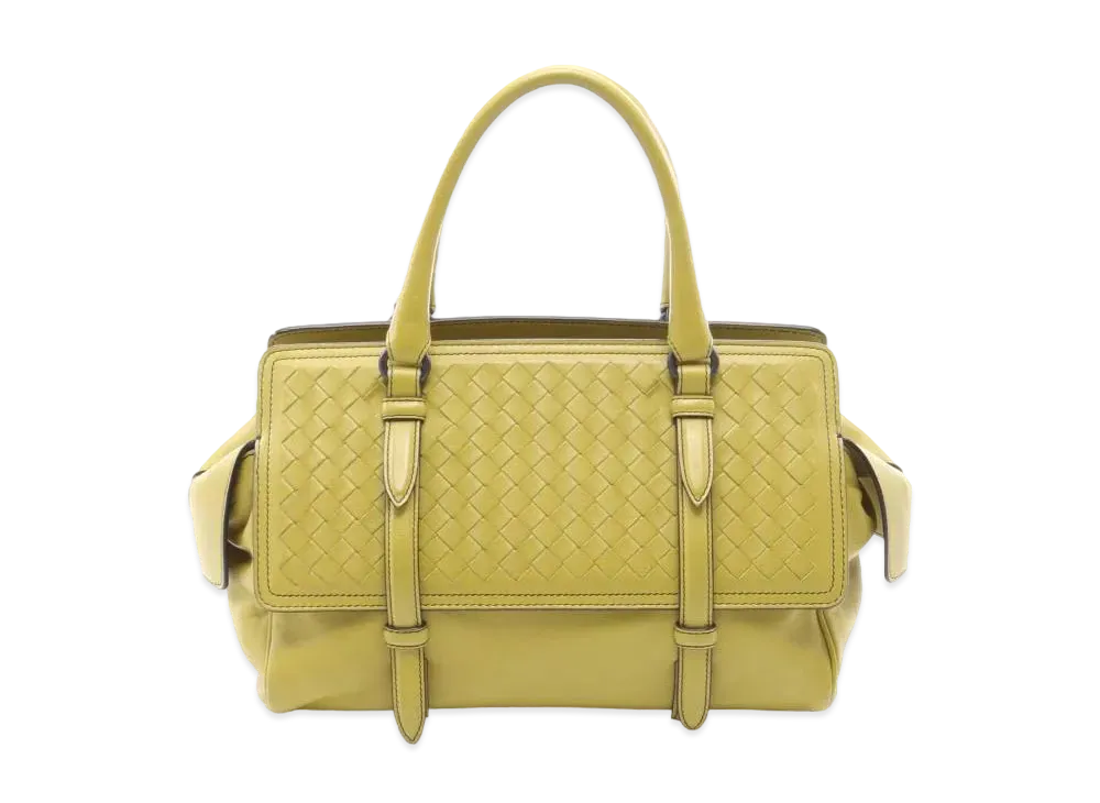 Bottega Veneta Monaco Intrecciato leather Hand Bag "Yellow"