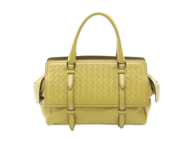 Bottega Veneta Monaco Intrecciato leather Hand Bag "Yellow"
