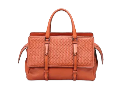 Bottega Veneta Monaco Intrecciato leather Hand Bag "Brown"