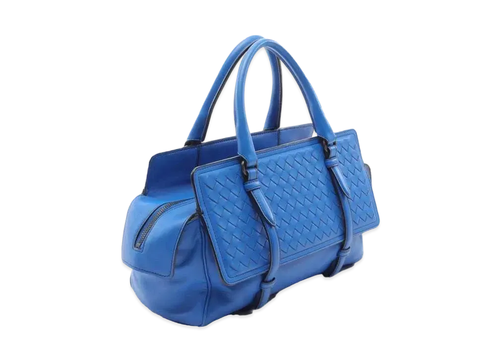 Bottega Veneta Monaco Intrecciato leather Hand Bag Light "Blue"