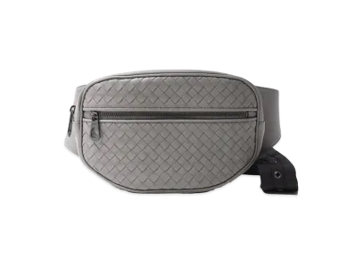 Bottega Veneta Intrecciato leather Belt Bag "Gray"