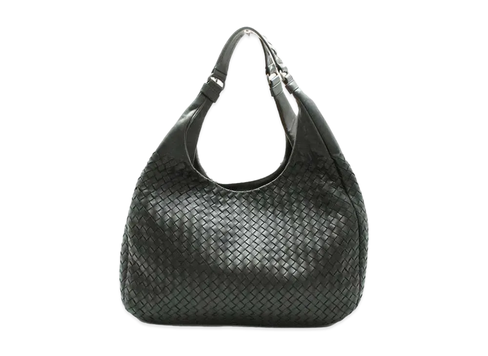Bottega Veneta Campana Intrecciato leather shoulder Bag "Black"
