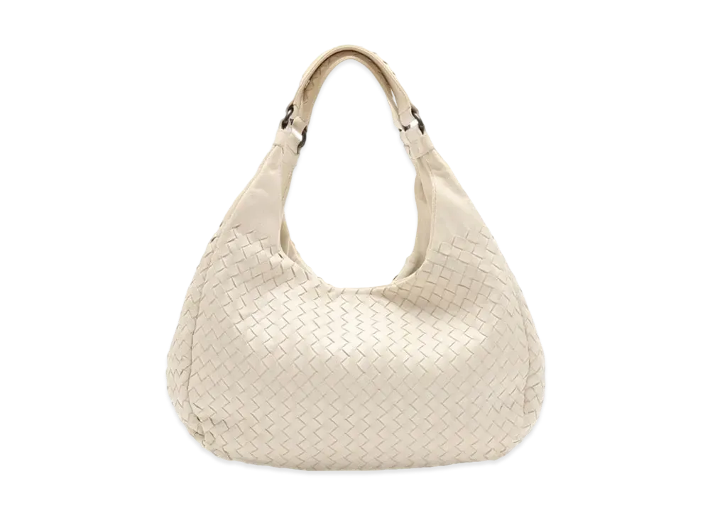Bottega Veneta Campana Intrecciato leather shoulder Bag "White"