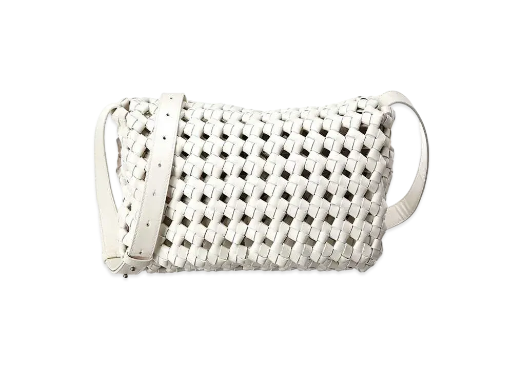 Bottega Veneta BV Window Intrecciato leather shoulder Bag "White"