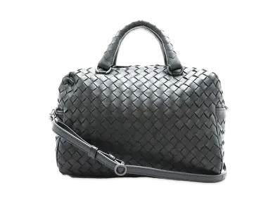 Bottega Veneta Intrecciato leather 2WAY Boston Bag "Black"