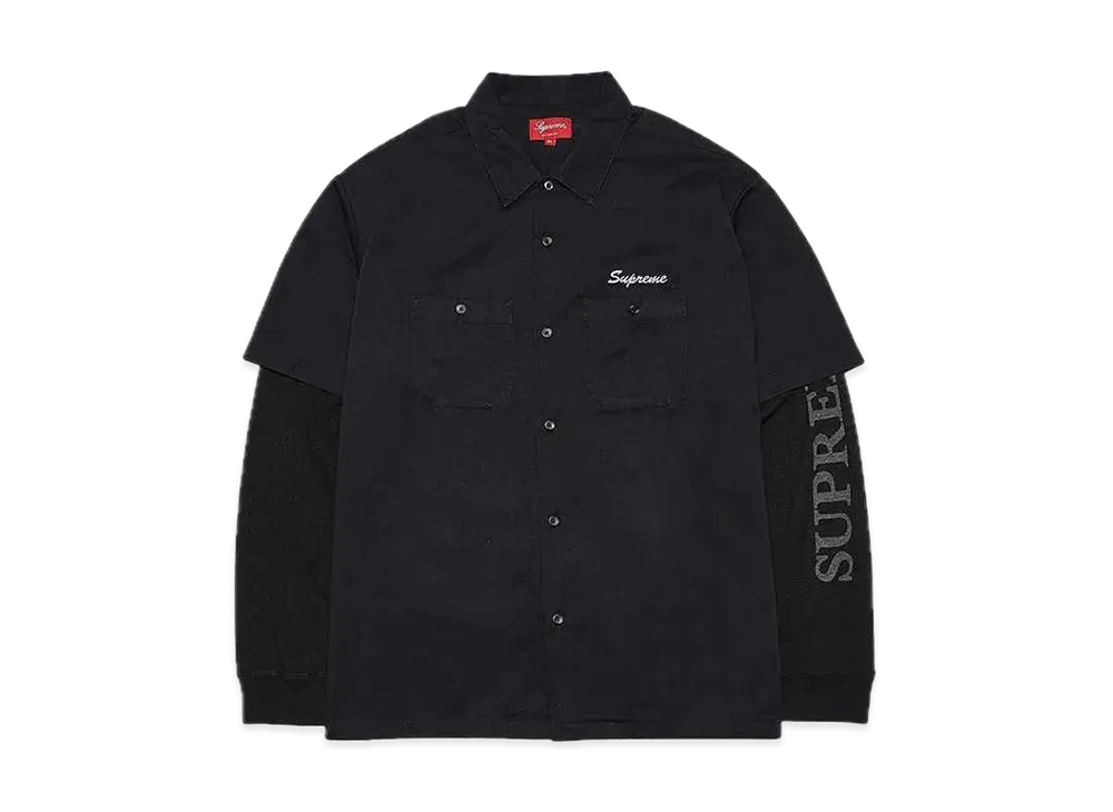 シュプリーム サーマル ワーク シャツ "ブラック"