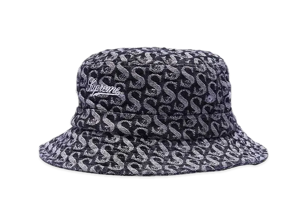 シュプリーム モノグラム デニム クラッシャー "ブラック"