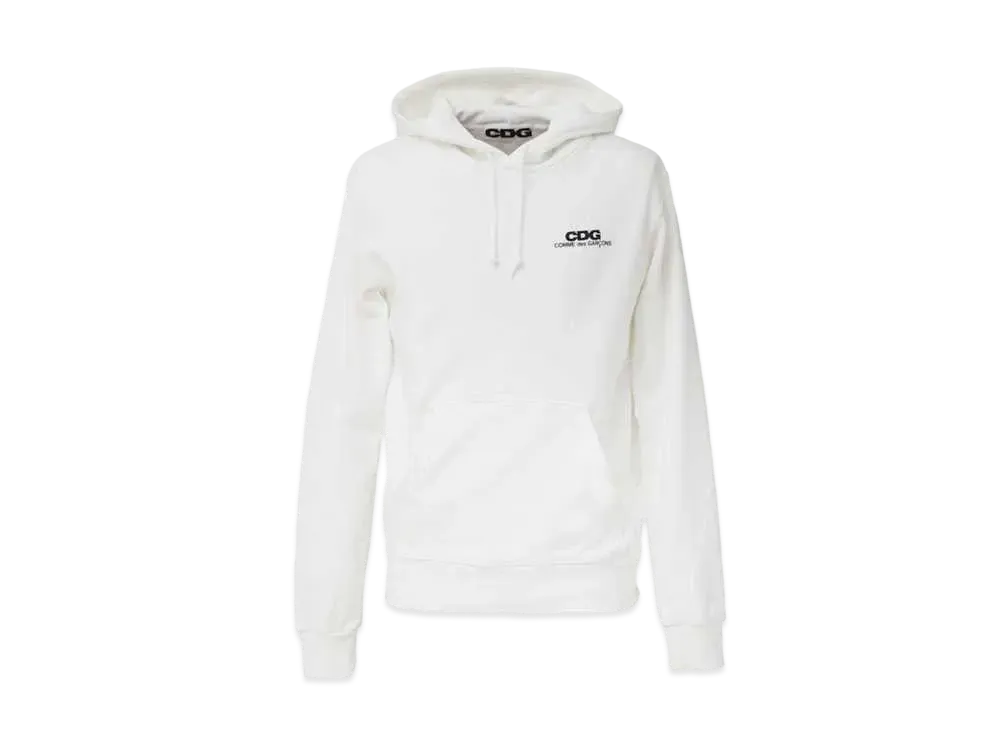 Comme des Garçons SMALL LOGO HOODED SWEATSHIRT "White"