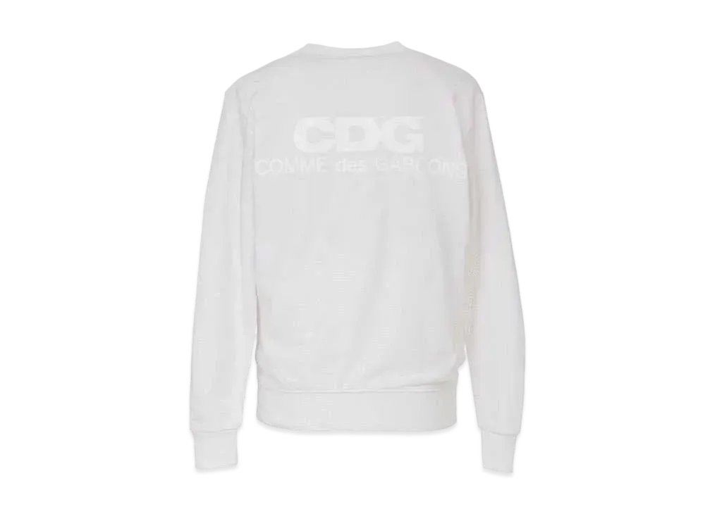 Comme des Garçons MONOCHROME CREW NECK SWEATSHIRT "White"