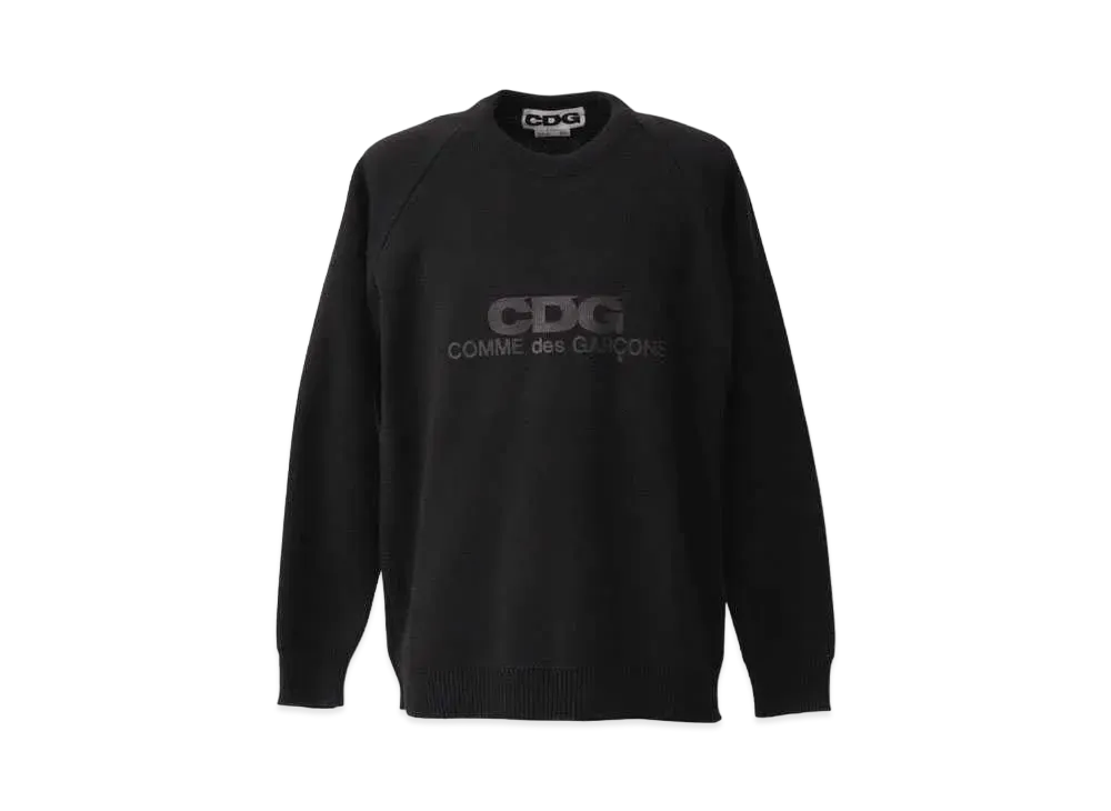 Comme des Garçons LOCHAVEN of SCOTLAND ROUND NECK SCHOOL PULLOVER "Black"