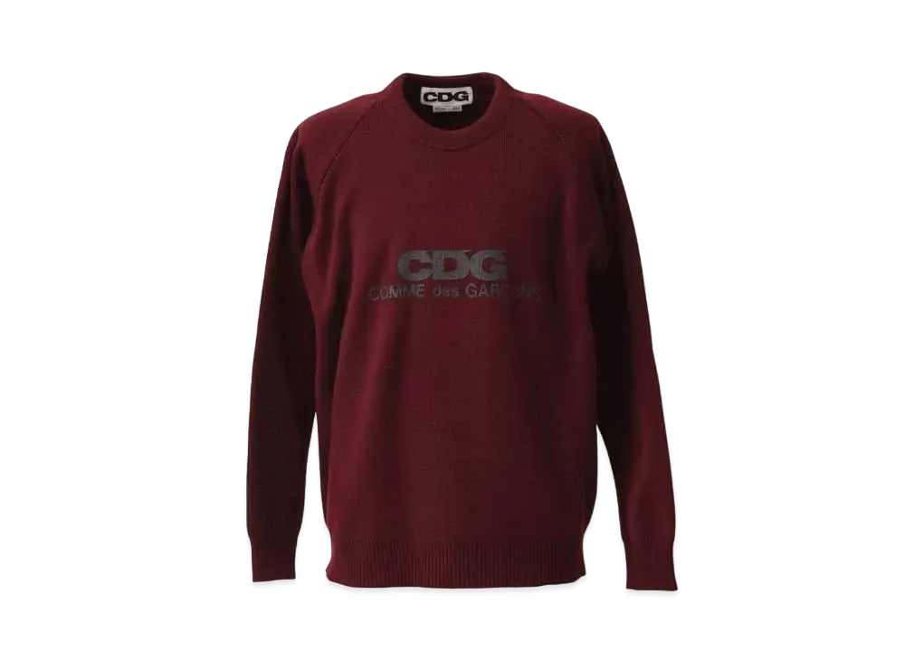 Comme des Garçons LOCHAVEN of SCOTLAND ROUND NECK SCHOOL PULLOVER "Maroon"