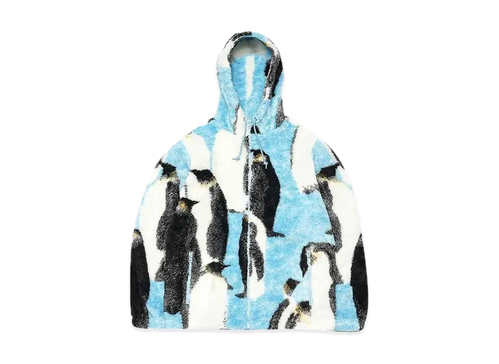 Supreme Penguins Hooded Fleece Jacket "Blue"