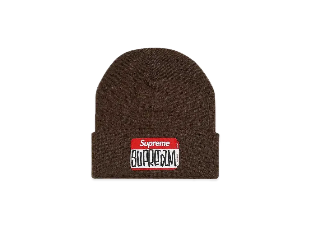 Supreme Gonz Nametag Beanie "Brown"