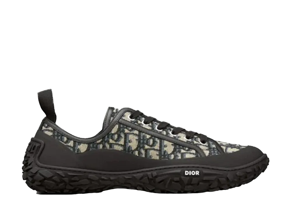ディオール B28 ロー トップ スニーカー ディオール オブリーク ジャカード & ラバー "ブラック ベージュ"