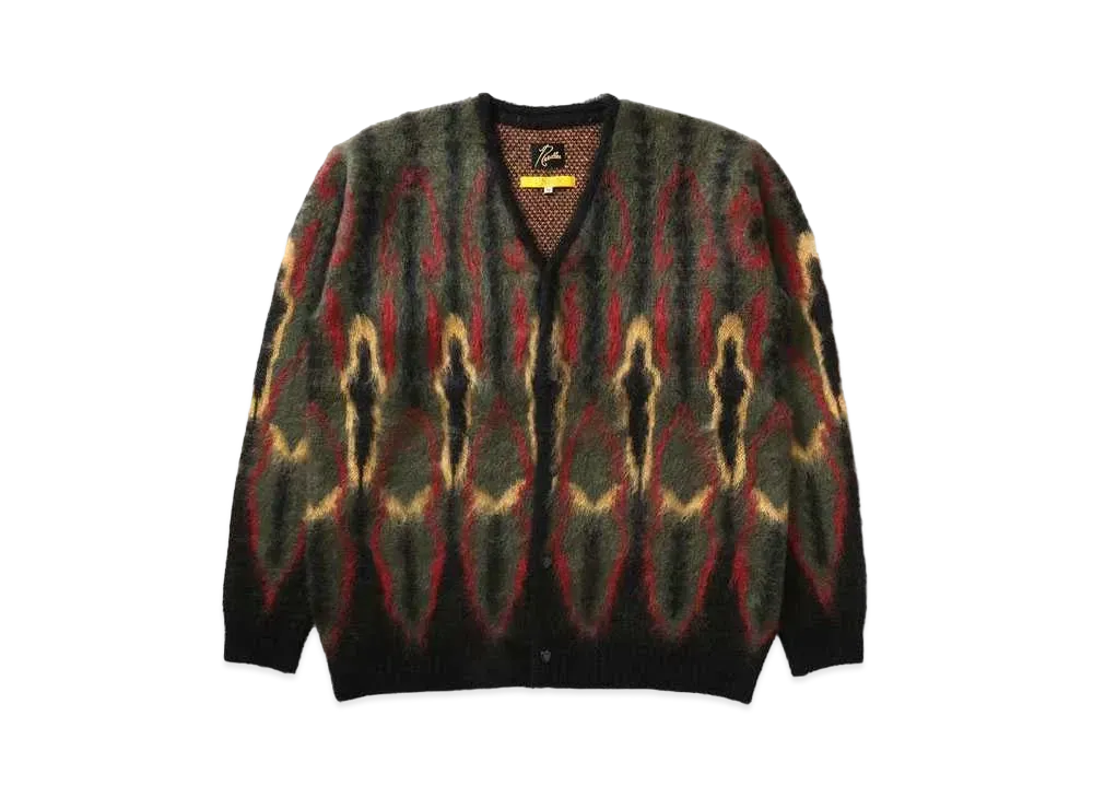 UNION X NEEDLES MOHAIR CARDIGAN PSYCHEDELIC "Black"
