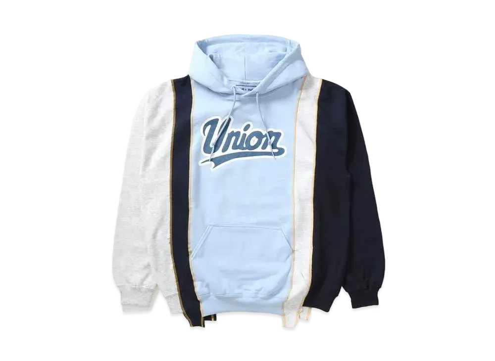 UNION X NEEDLES REBUILD/5 CUT HOODIE "Blue"