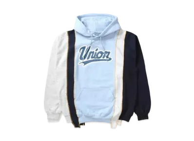 UNION X NEEDLES REBUILD/5 CUT HOODIE "Blue"