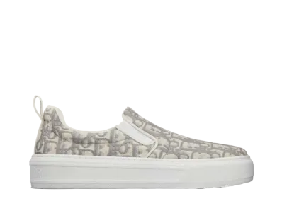Dior Women's Solar Slip On Sneaker Dior Oblique Embroidery Cotton "Grey"
