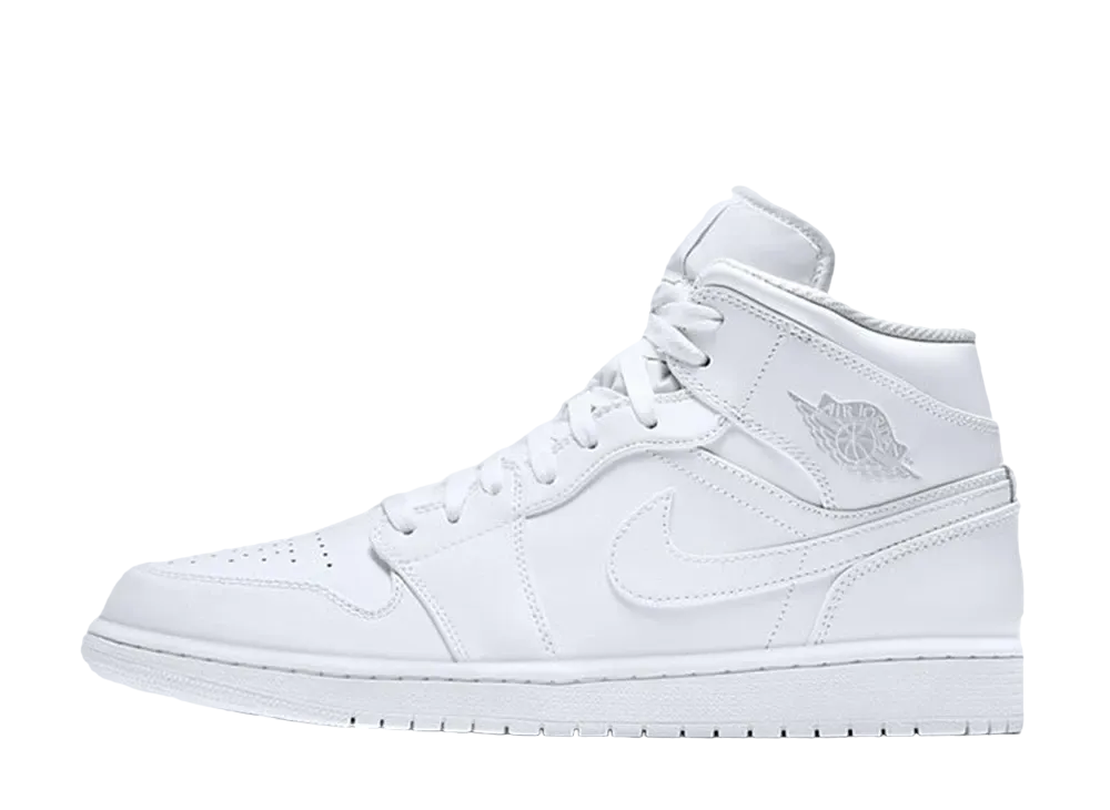 Nike Air Jordan 1 Mid "White/Pure Platinum" (ヒール:JUMPMANロゴなし)