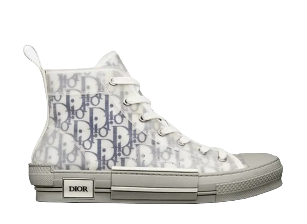 Dior B23 High Top Sneaker Dior Oblique Canvas "White/Navy Blue"