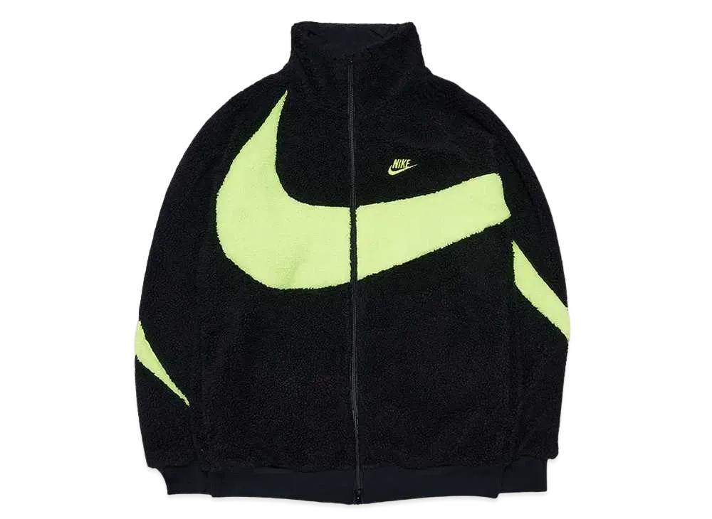 Nike Big Swoosh Reversible Boa Jacket"Black Neon"