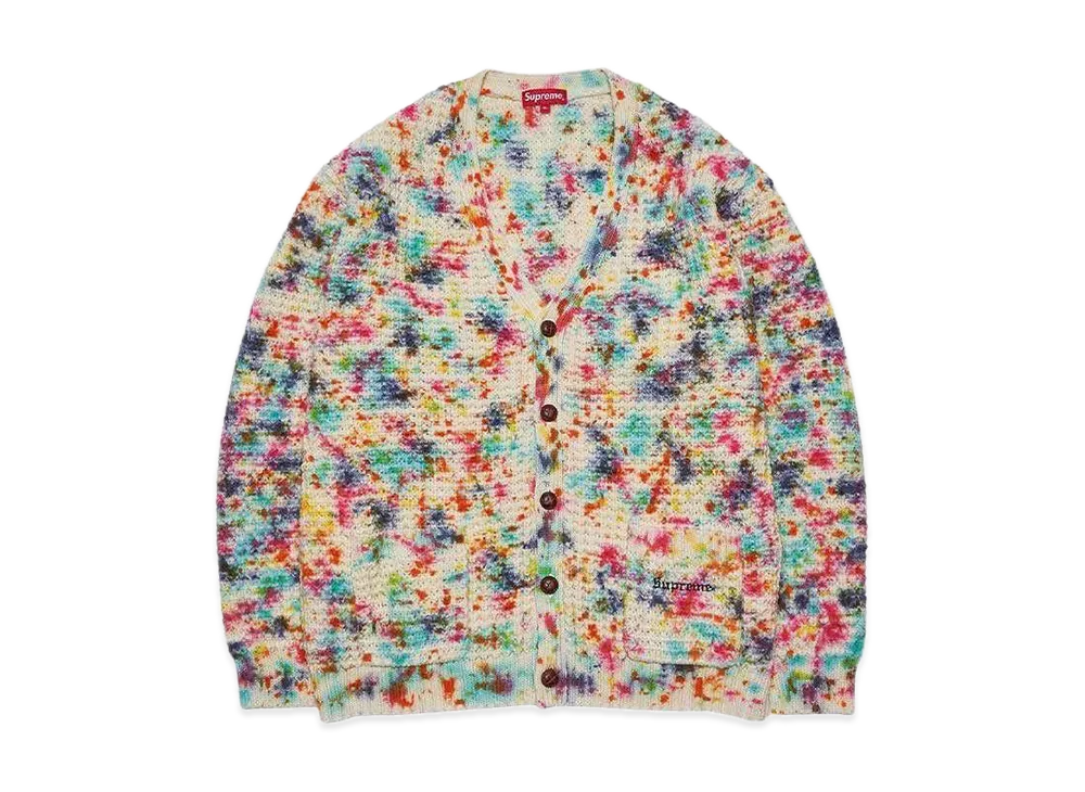 Supreme Waffle Knit Cardigan "Tie Dye"