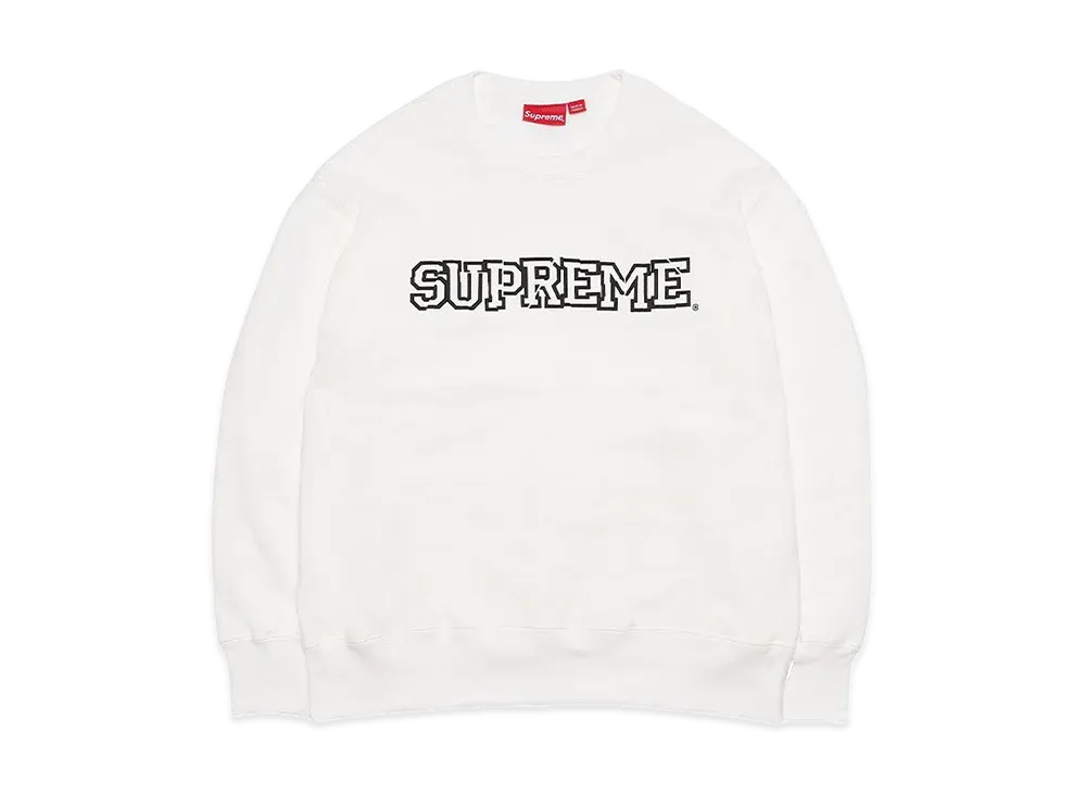 Supreme Shattered Logo Crewneck "White"