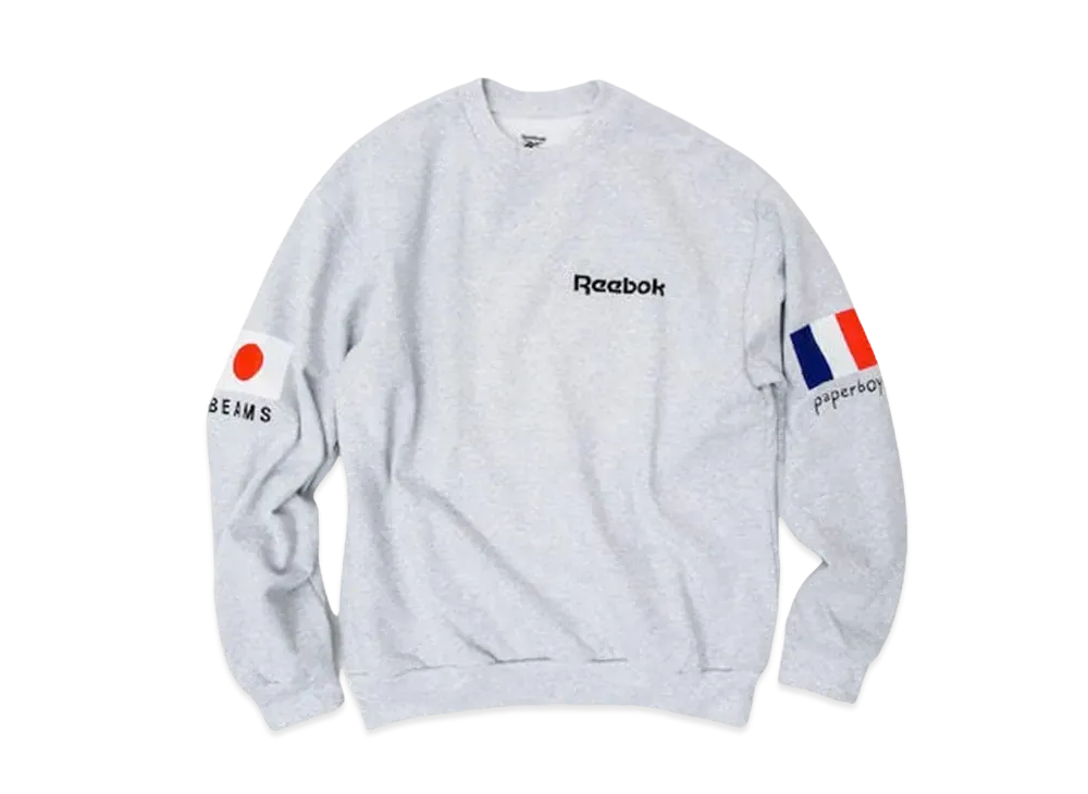 Reebok × PAPERBOY × BEAMS SWEATSHIRT "Ash Grey"