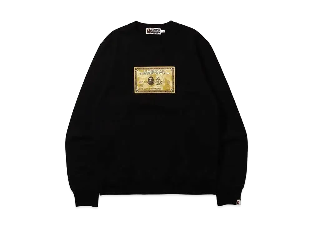 A BATHING APE X OVO CARD CREWNECK "Black"