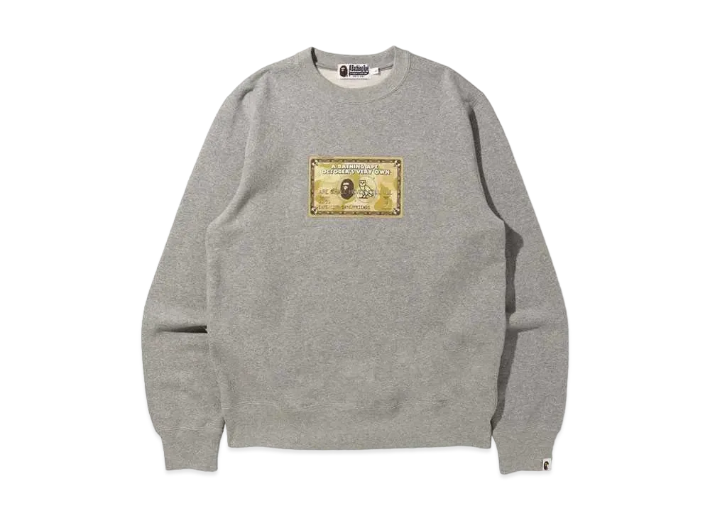A BATHING APE X OVO CARD CREWNECK "Grey"