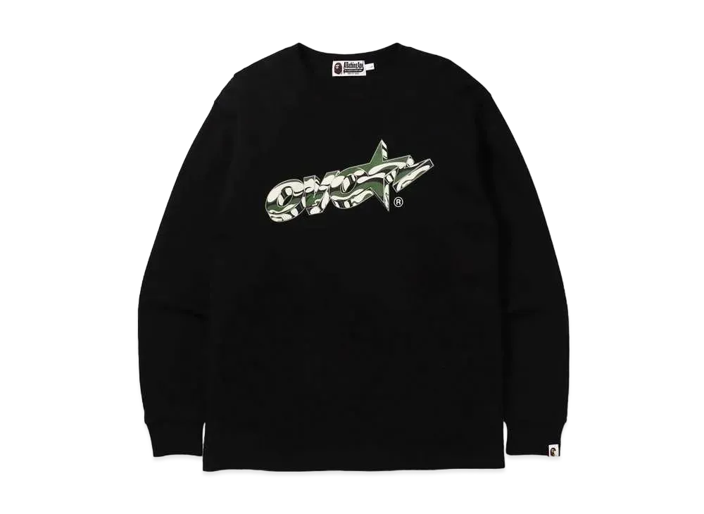 A BATHING APE X OVO LONG SLEEVE TEE "Black"