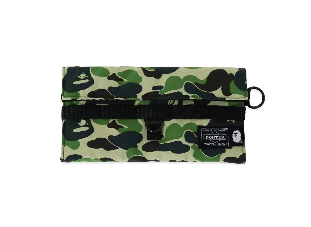 A BATHING APE PORTER ABC CAMO LONG WALLET "Green"