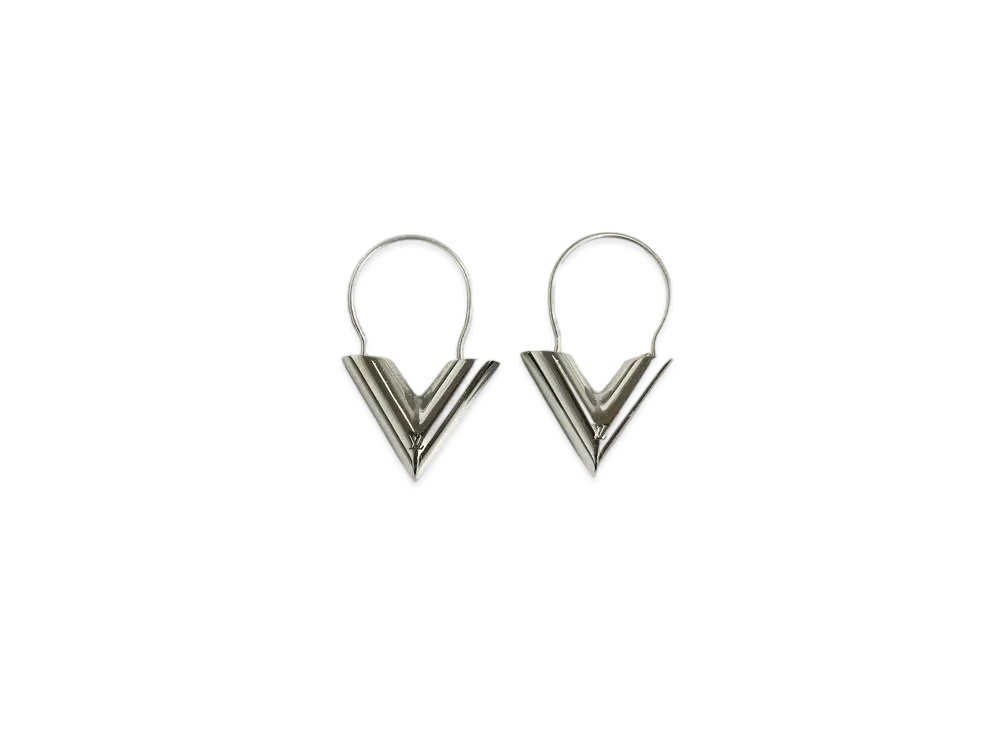 Louis Vuitton Essential V Hoop Earrings "Silver"