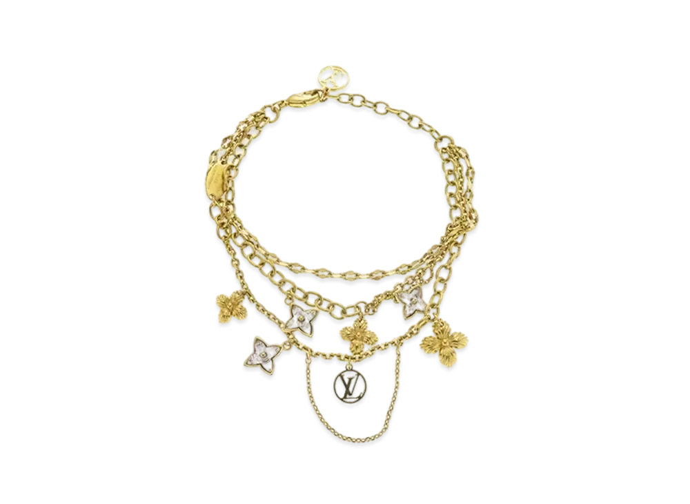 ルイヴィトン ブラスレ・ブルーミング ストラス "ゴールド" M68375